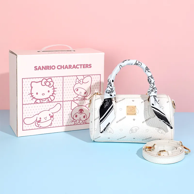 MESUCA Sanrio Melodi Synthetic Leather One Shoulder Portable Boston Bag Women's Pink-20