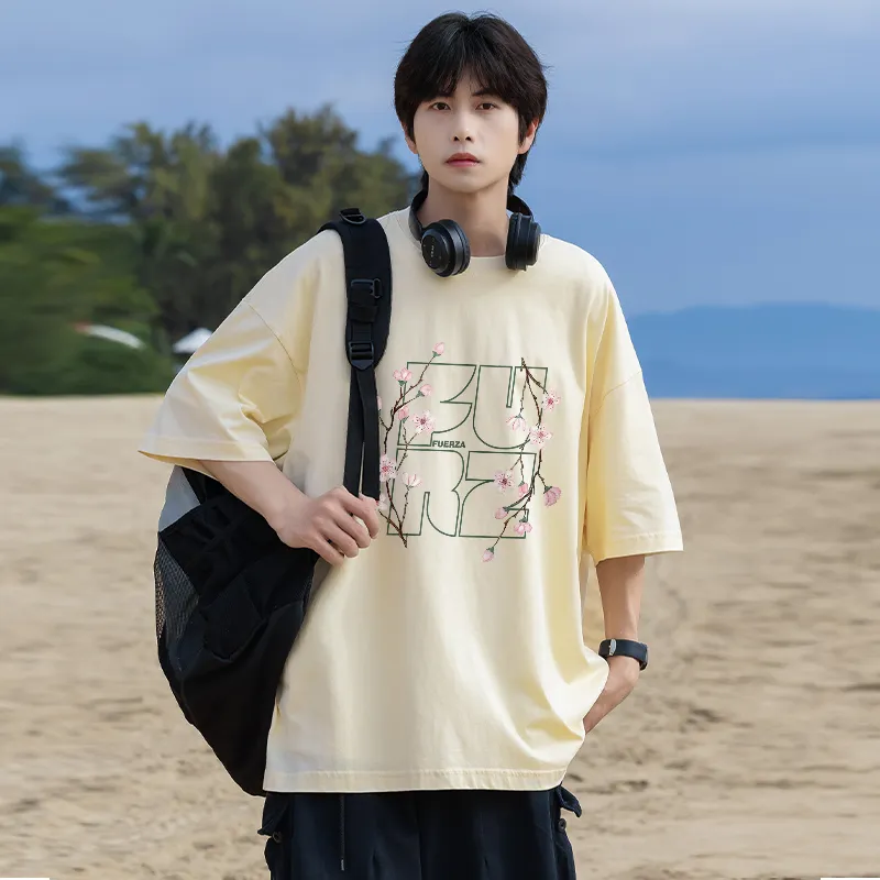 FUERZA Drop Shoulder Sleeve T Shirt Unisex-12