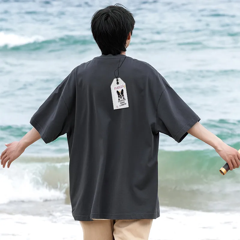 FUERZA Drop Shoulder Sleeve Short Sleeved T Shirts Unisex-12