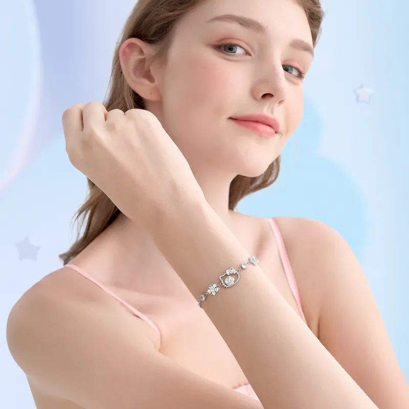 Sanrio S925 Silver Bracelet, Gift Box Set Women's-6