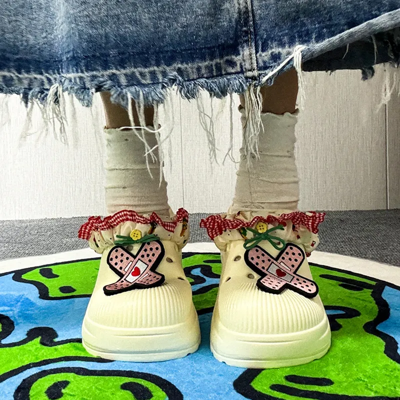 Bandage Princess Style Trendy Cave Shoes Women's Ecru Adjustable-3