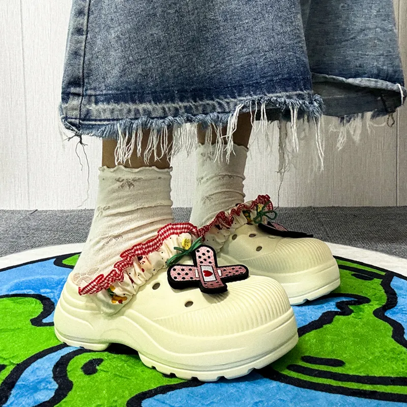 Bandage Princess Style Trendy Cave Shoes Women's Ecru Adjustable-2