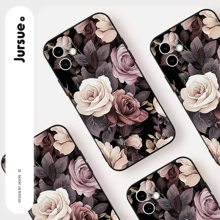 JURSUE TPU Material Phone Cases Compatibility With IPhone 16/15/14/13/12/11 Pro Max/SE 2020/XR/XS/8/7 Plus Artistic-5