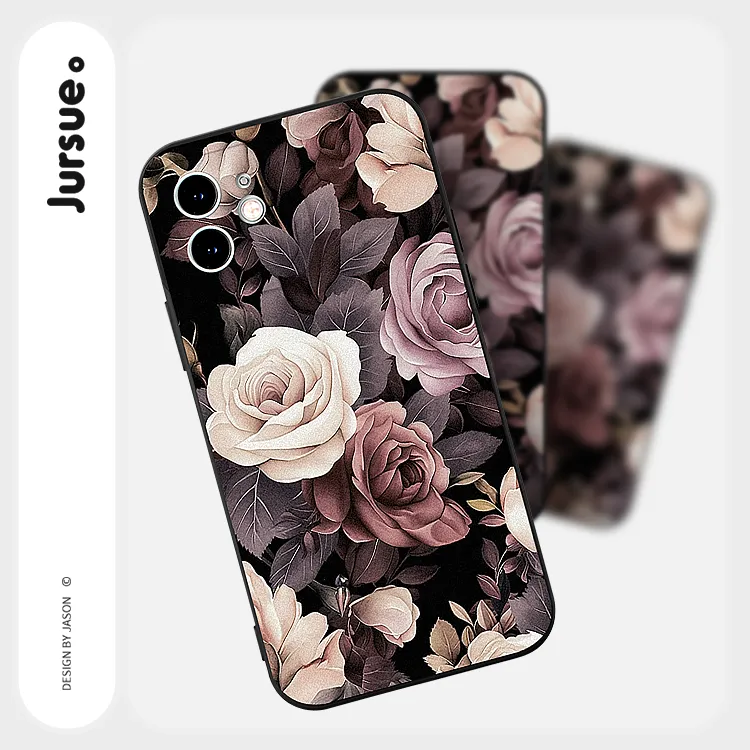 JURSUE TPU Material Phone Cases Compatibility With IPhone 16/15/14/13/12/11 Pro Max/SE 2020/XR/XS/8/7 Plus Artistic-4