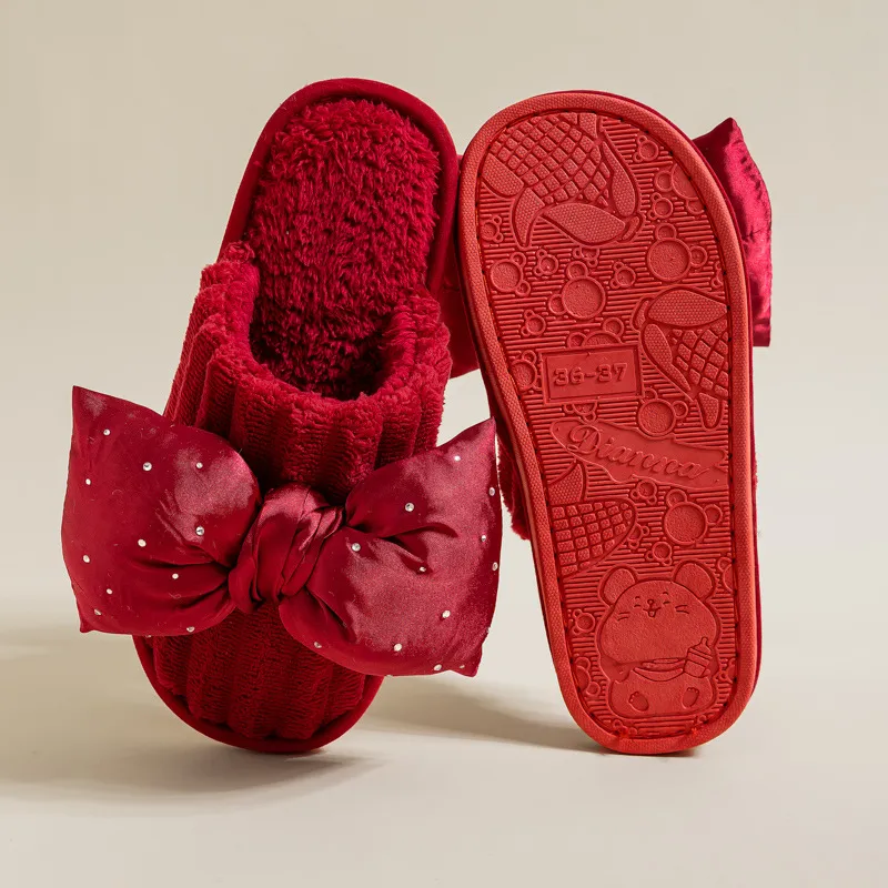 Yalu Wedding Slippers Red New Marriage Celebration Bride Wedding Groom Couple's Fall And Winter-3