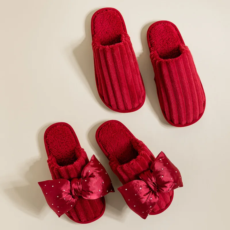 Yalu Wedding Slippers Red New Marriage Celebration Bride Wedding Groom Couple's Fall And Winter-2