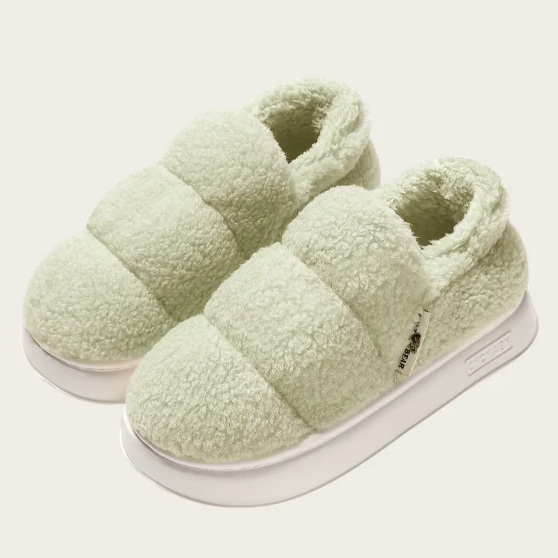 Yalu Home Cotton Slippers Winter With Back Support, Plush, Warm Indoor, Bedroom, Winter Cotton Slippers, All-7