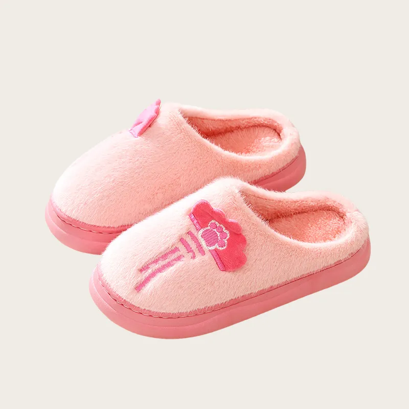 Yalu Fall And Winter Japanese And Korean Style Couple Home Indoor Velvet Cotton Slippers With Soft Soles Home Slippers-1