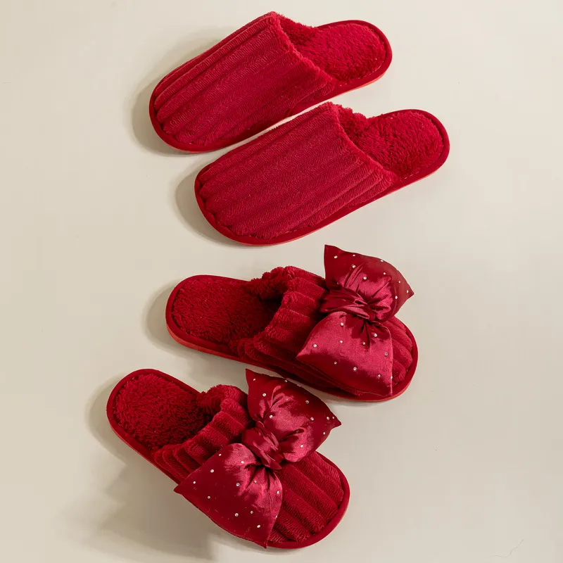 Yalu Wedding Slippers Red New Marriage Celebration Bride Wedding Groom Couple's Fall And Winter-5