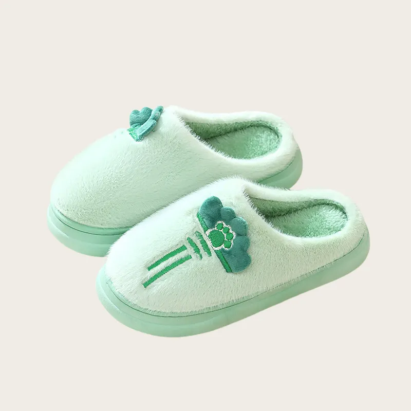 Yalu Fall And Winter Japanese And Korean Style Couple Home Indoor Velvet Cotton Slippers With Soft Soles Home Slippers-5