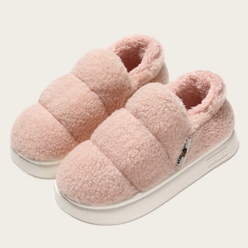 Yalu Home Cotton Slippers Winter With Back Support, Plush, Warm Indoor, Bedroom, Winter Cotton Slippers, All-5