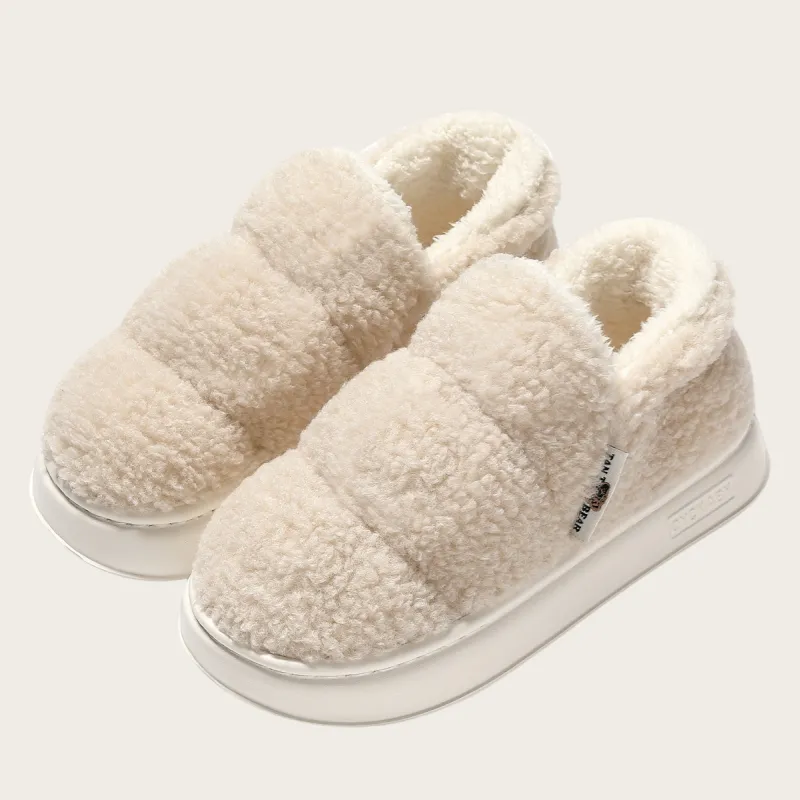 Yalu Home Cotton Slippers Winter With Back Support, Plush, Warm Indoor, Bedroom, Winter Cotton Slippers, All-1