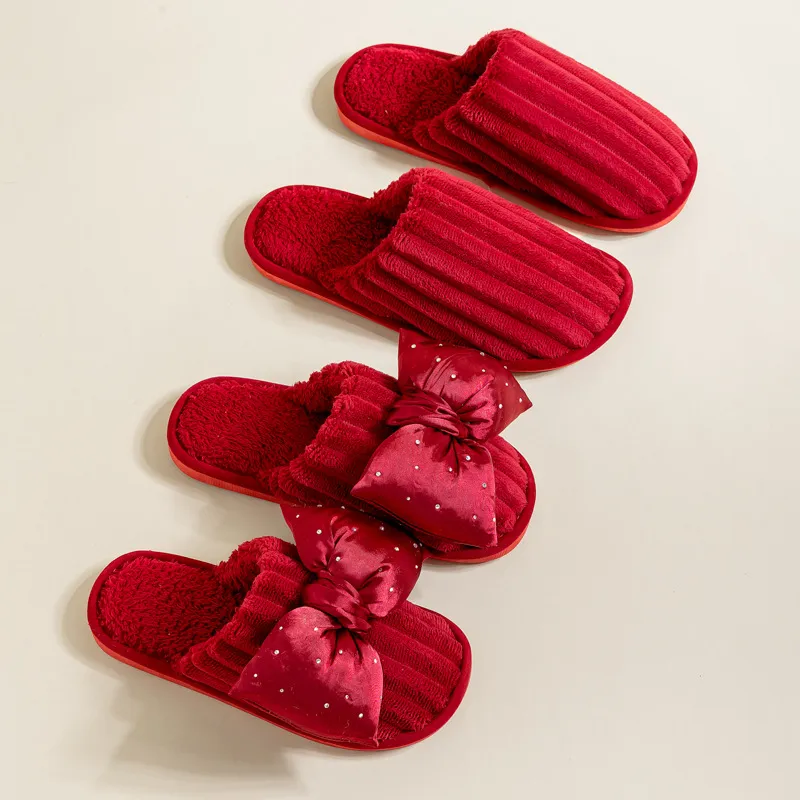 Yalu Wedding Slippers Red New Marriage Celebration Bride Wedding Groom Couple's Fall And Winter-4