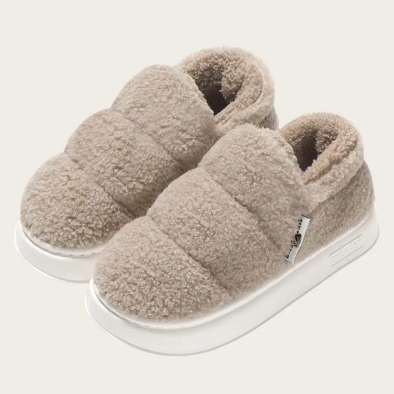 Yalu Home Cotton Slippers Winter With Back Support, Plush, Warm Indoor, Bedroom, Winter Cotton Slippers, All-9