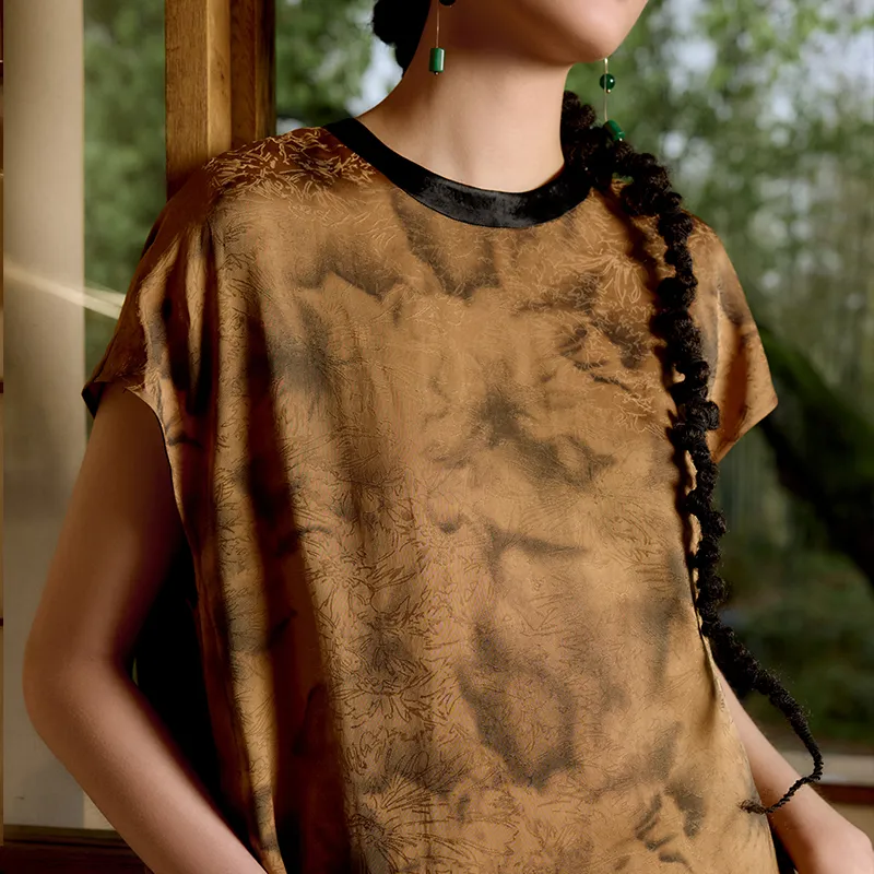 Ginger Short Sleeved Dresses Women's Black Umber Two Tone-1