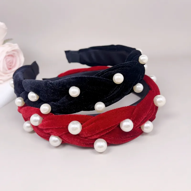TBoML Faux Pearl Headbands Women's-7