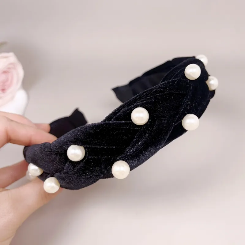 TBoML Faux Pearl Headbands Women's-4