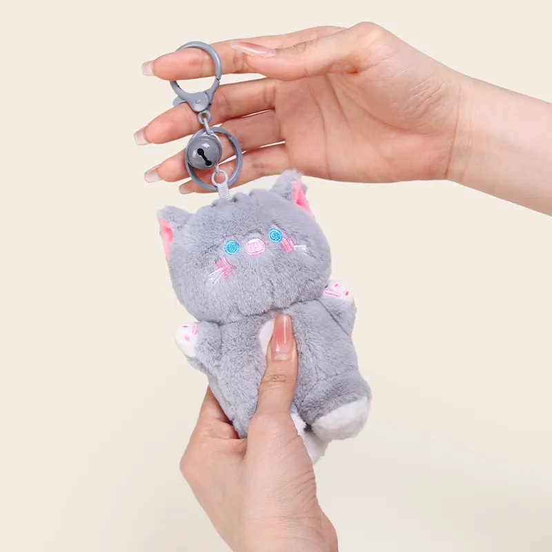 Jinnew Plush Pendants Unisex Grey/Pink/Yellow/Brown-2