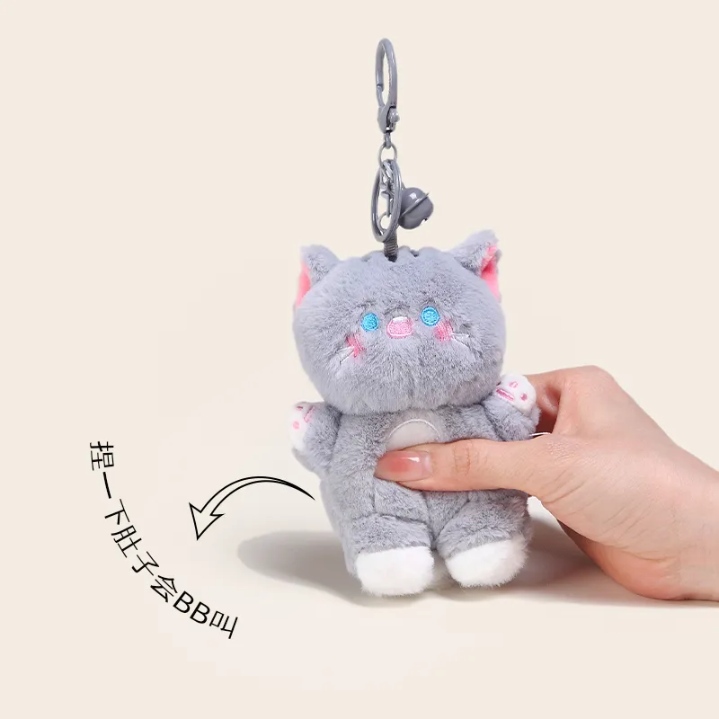 Jinnew Plush Pendants Unisex Grey/Pink/Yellow/Brown-1