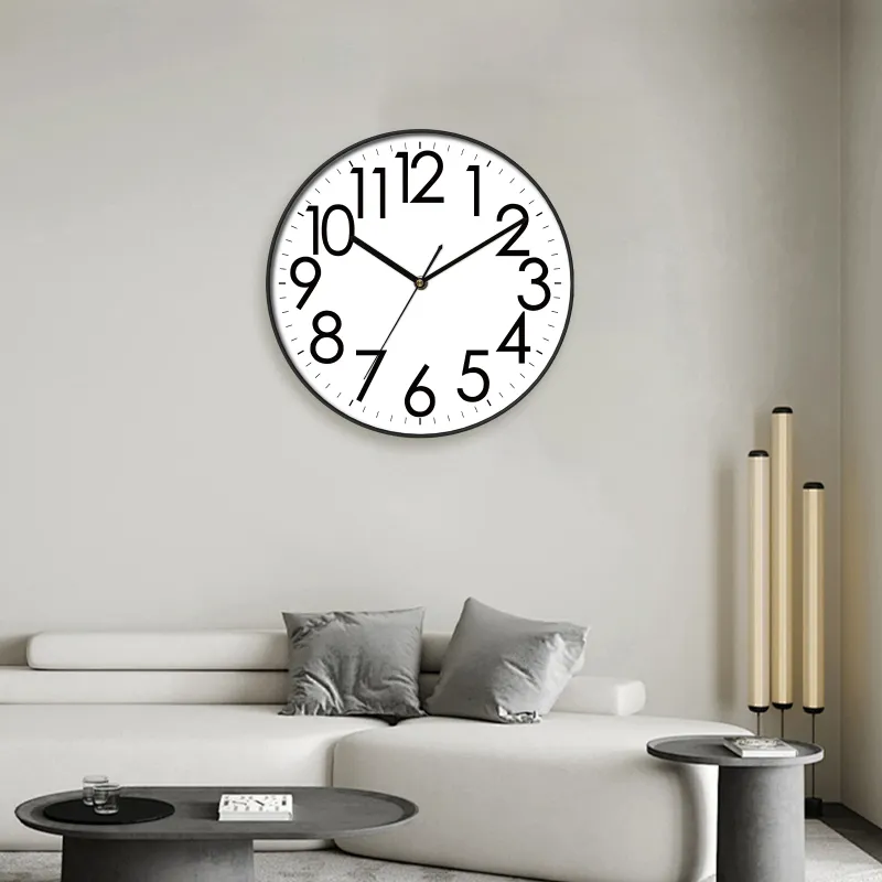 WEESHI Sweeping Seconds Movement Minimalist Style Fashion Wall Clock Unisex White Dial-3
