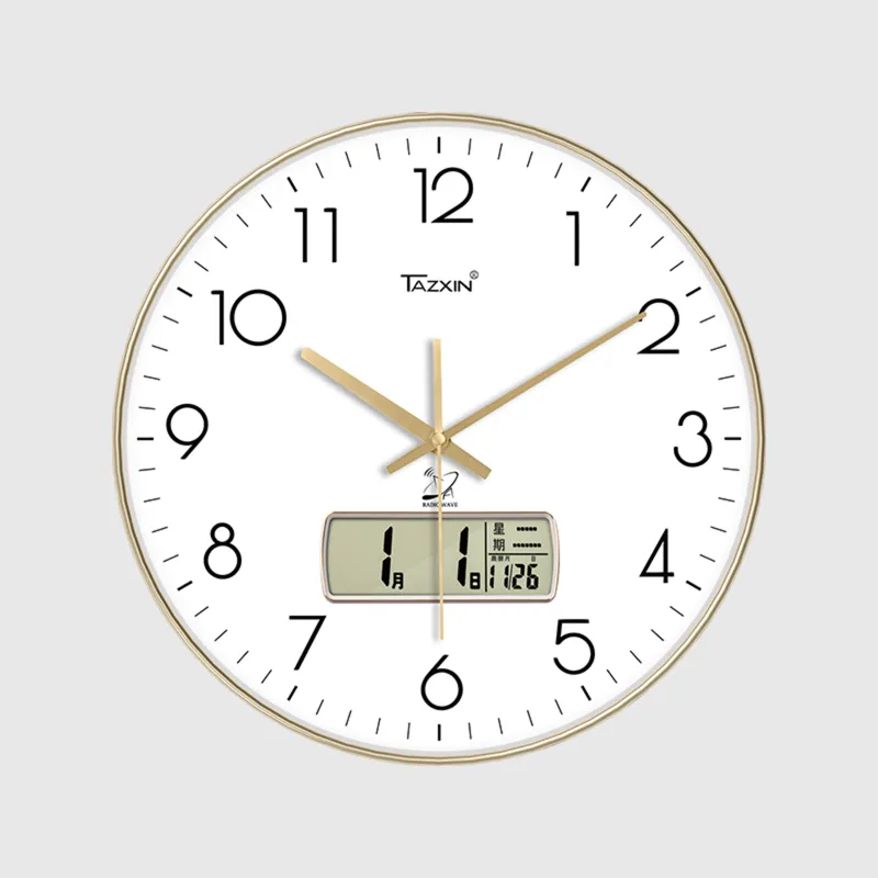 WEESHI Radio Movement Automatic Wall Clock With White Dial, No Manual Time And Date Adjustment Needed. All Unisex-3