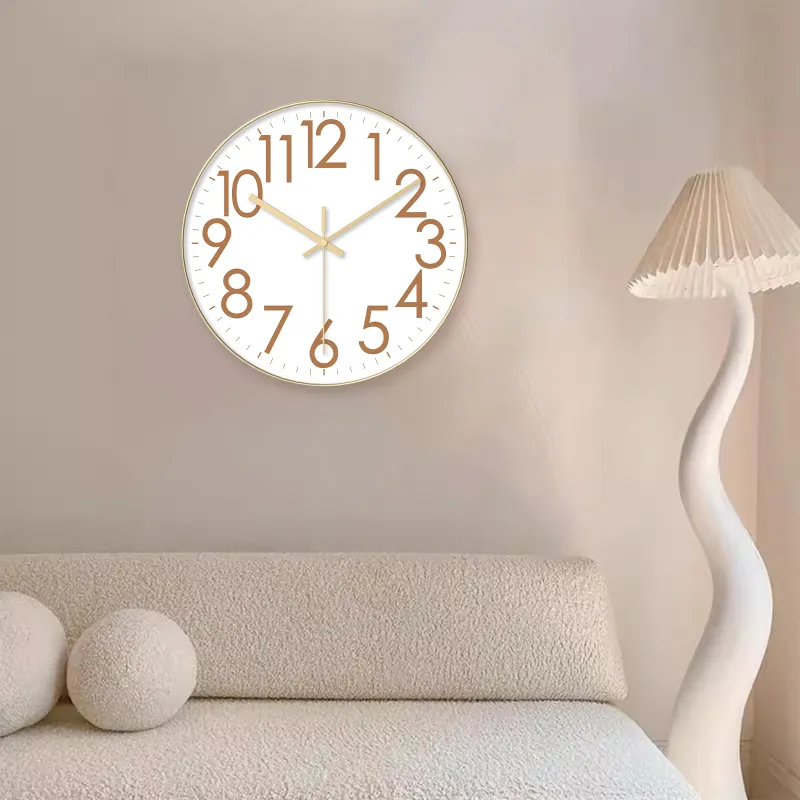 WEESHI Sweeping Seconds Movement Minimalist Style Fashion Wall Clock Unisex White Dial-5