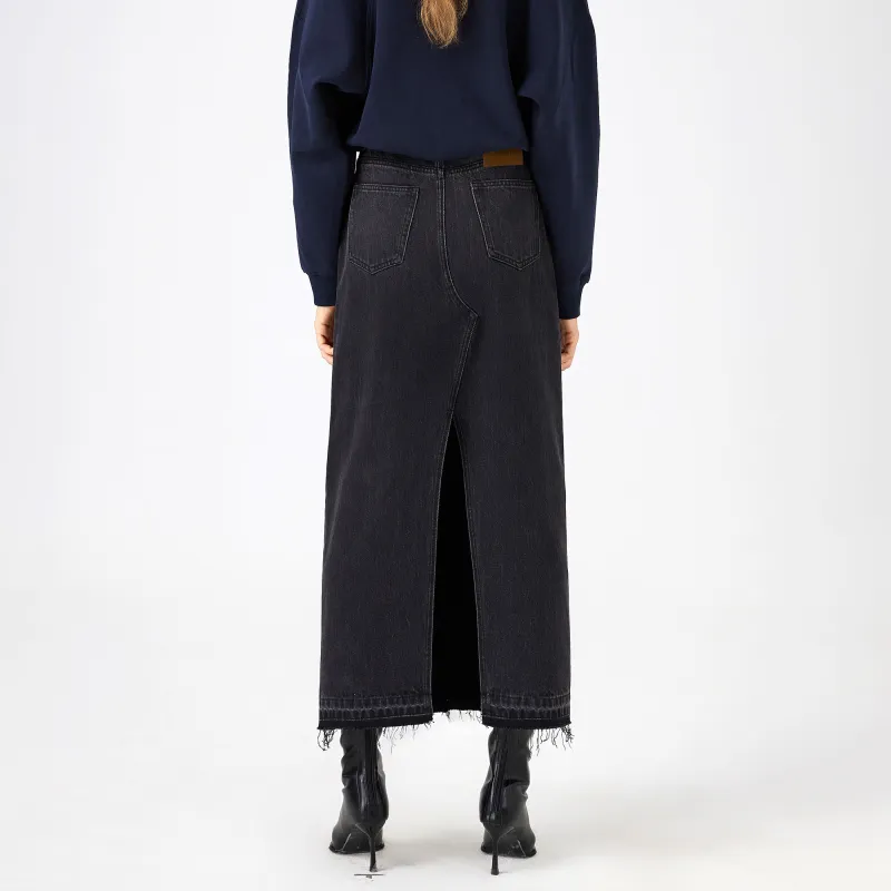 2XIST Denim Long Skirts Women's Black Gray Color-6