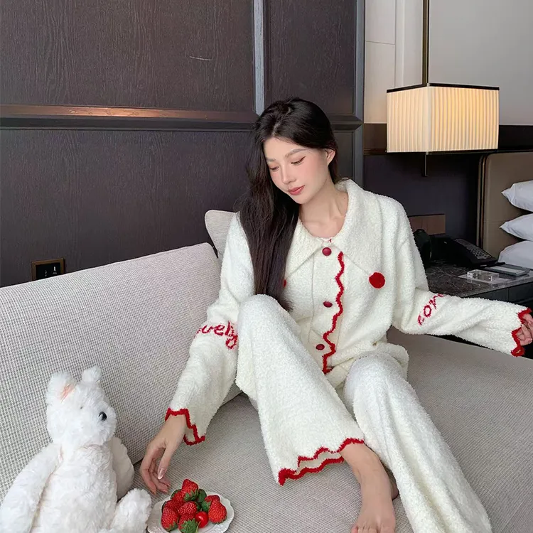 XIUDAI Pajama Set Women's White-2