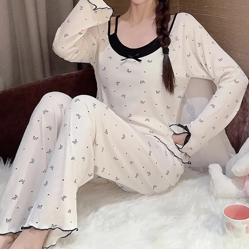 XIUDAI Pajama Set Women's White-1