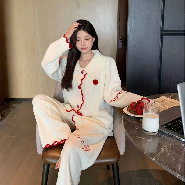 XIUDAI Pajama Set Women's White-4