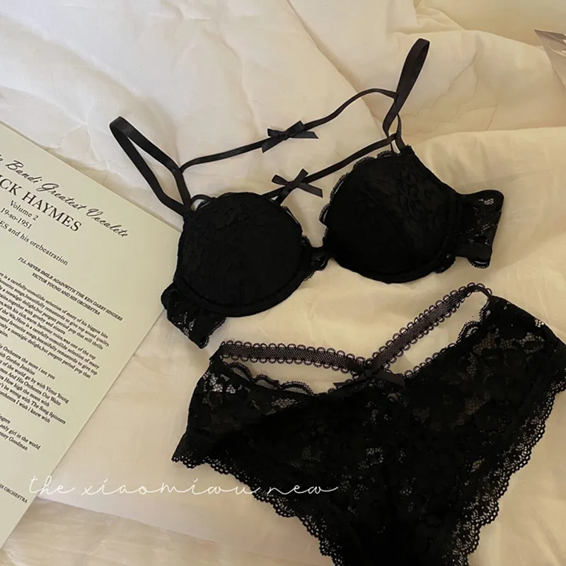 XIUDAI Underwear Set Women's Black-1