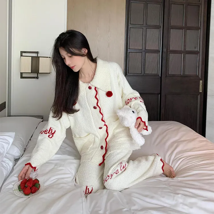 XIUDAI Pajama Set Women's White-3