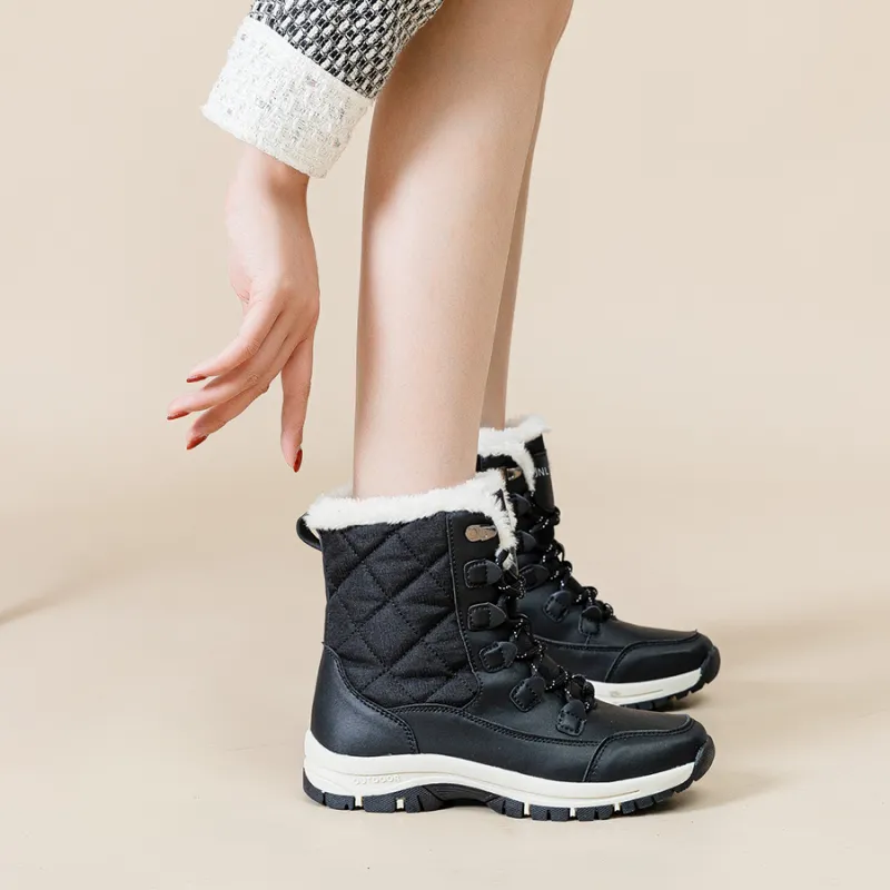 JNLVWA Warm Water Resistant Wear Resistant Slip Resistant Short Snow Boots Women's-7