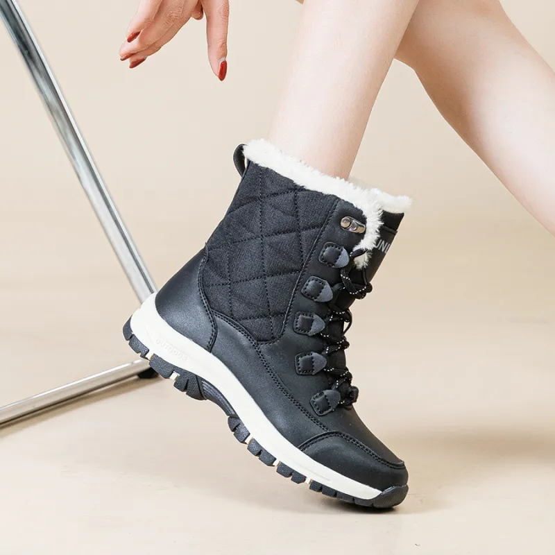 JNLVWA Warm Water Resistant Wear Resistant Slip Resistant Short Snow Boots Women's-8