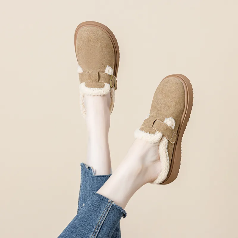 JNLVWA Rubber Sole Abrasion Resistant Slip Resistant Wrap toe Slippers Women's-2