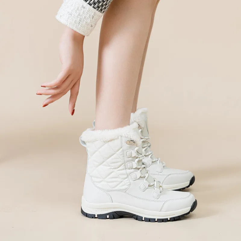 JNLVWA Warm Water Resistant Wear Resistant Slip Resistant Short Snow Boots Women's-2