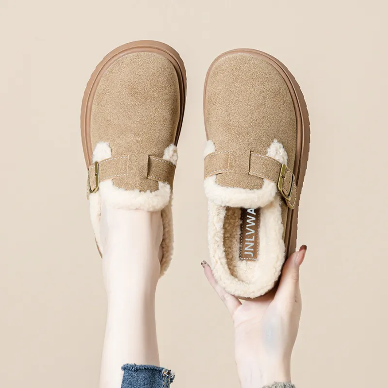 JNLVWA Rubber Sole Abrasion Resistant Slip Resistant Wrap toe Slippers Women's-1