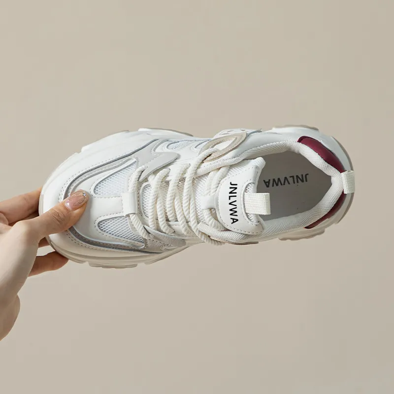 JNLVWA Slip-Resistant Breathable Lightweight Height Increasing Low-Top Chunky Sneakers Women's-33