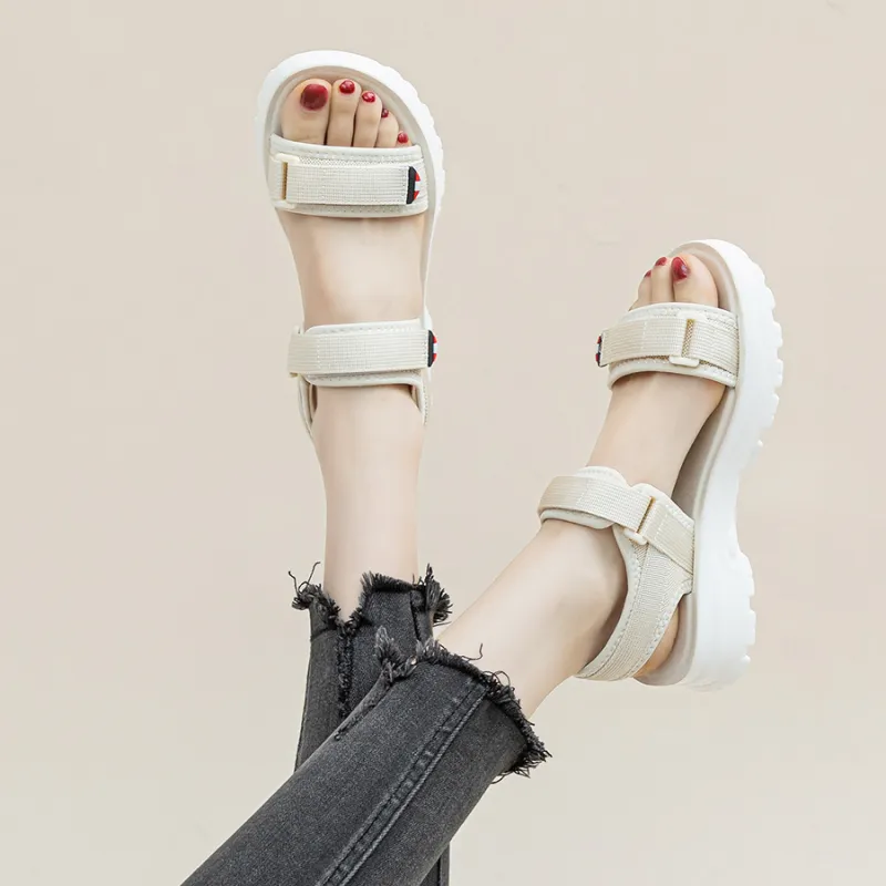 JNLVWA Beach Sandals Women's Beige/Black-4