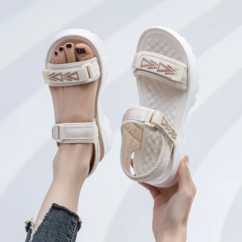 JNLVWA Beach Sandals Women's Beige/Black-5