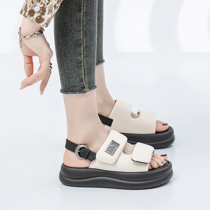 JNLVWA Beach Sandals Women's Black/Beige-14