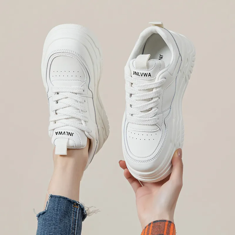 JNLVWA Anti-Slip Wear-Resistant Lightweight Breathable Height Increasing Low-Top Skateboard Shoes Women's-8