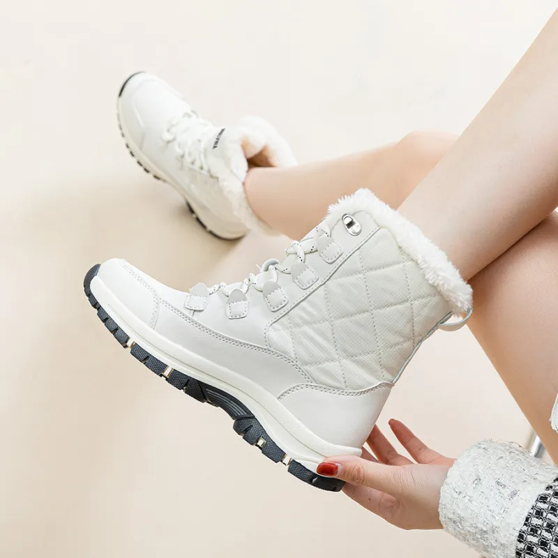 JNLVWA Warm Water Resistant Wear Resistant Slip Resistant Short Snow Boots Women's-3
