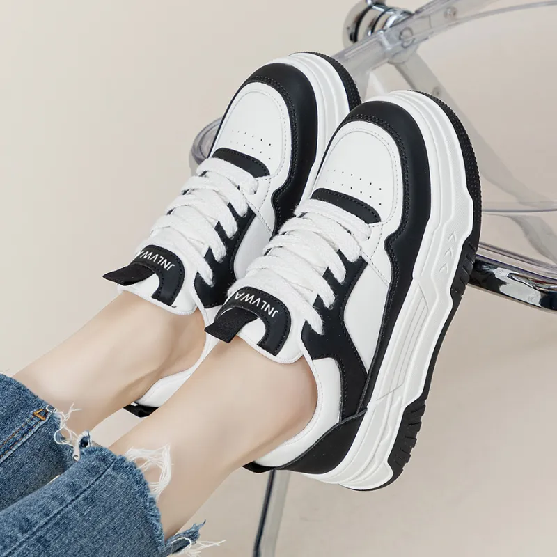 JNLVWA Anti-Slip Wear-Resistant Lightweight Breathable Height Increasing Low-Top Skateboard Shoes Women's-14