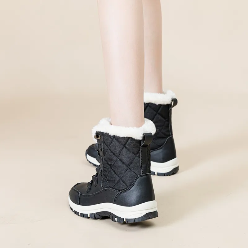 JNLVWA Warm Water Resistant Wear Resistant Slip Resistant Short Snow Boots Women's-9