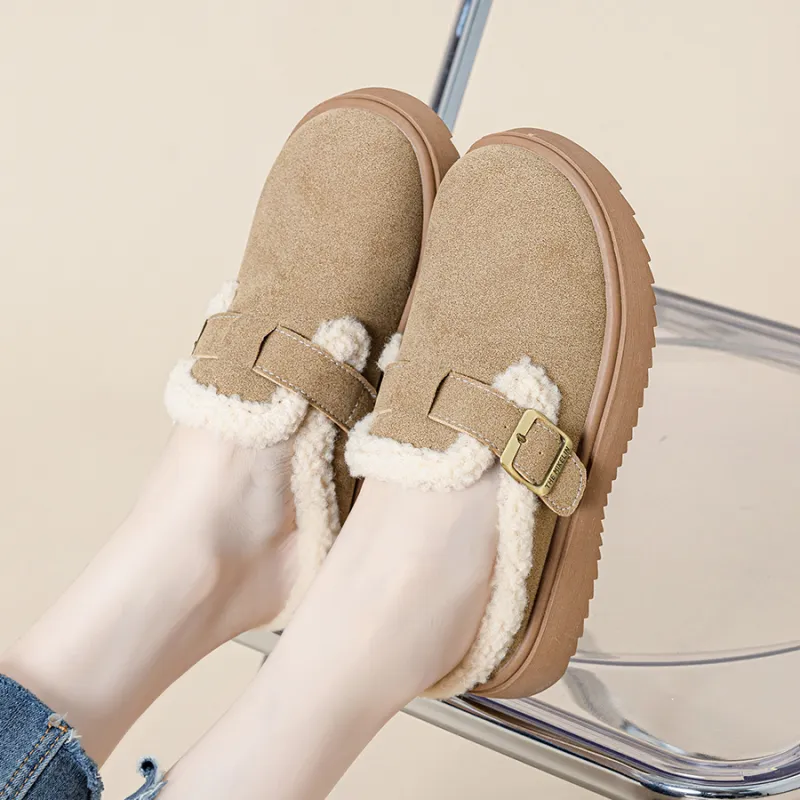 JNLVWA Rubber Sole Abrasion Resistant Slip Resistant Wrap toe Slippers Women's-3
