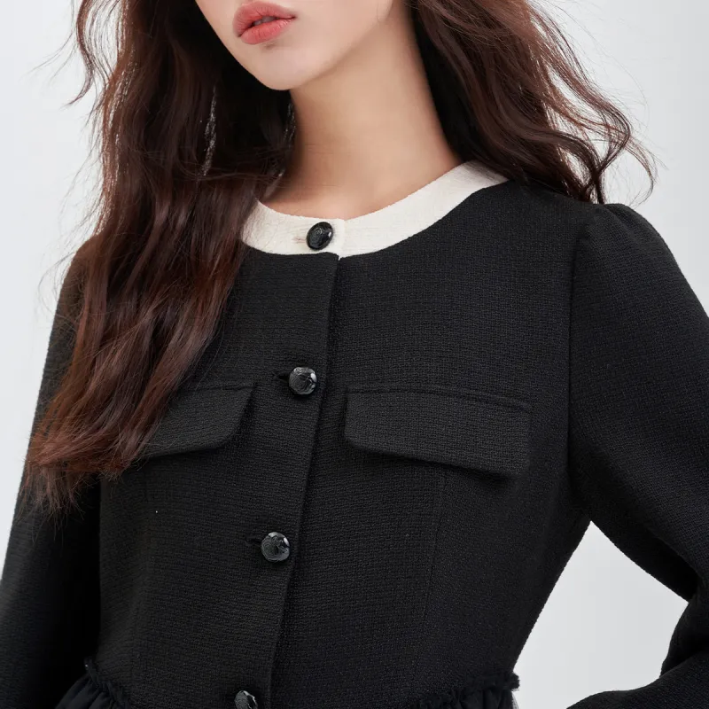 JESSYLINE Long Sleeved Dress Women's Black-3
