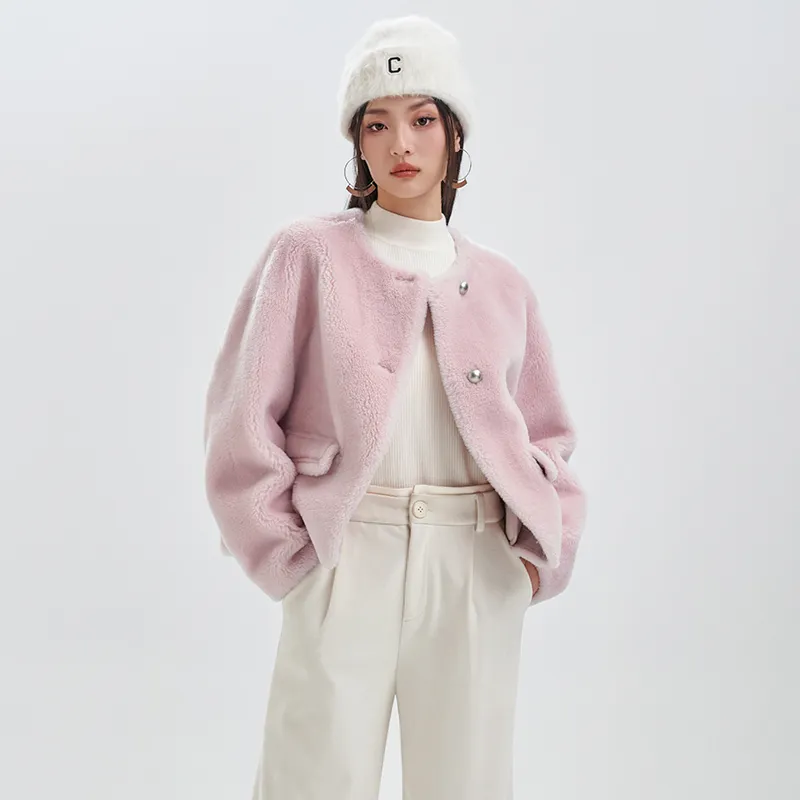 JESSYLINE Velvet feel Coat Women's Dark Pink-1