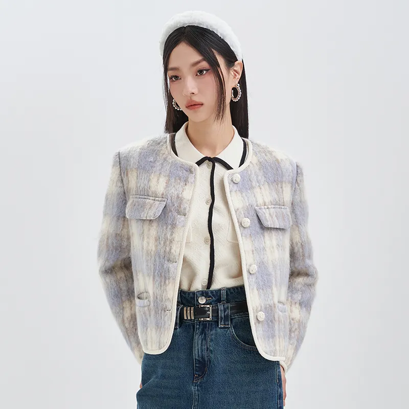 JESSYLINE Cropped Coat Women's Light Purple-1