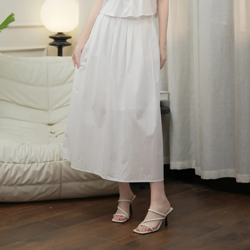 JESSYLINE Casual Long Skirt Women's White-3